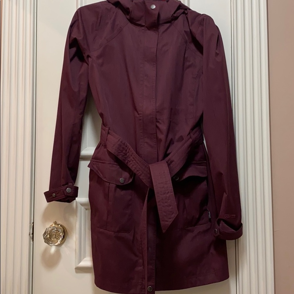 Waterproof bergundy rain coat